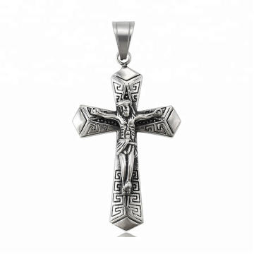 34424  xuping Simple design fashion Stainless Steel jewelry black gun color cross pendant